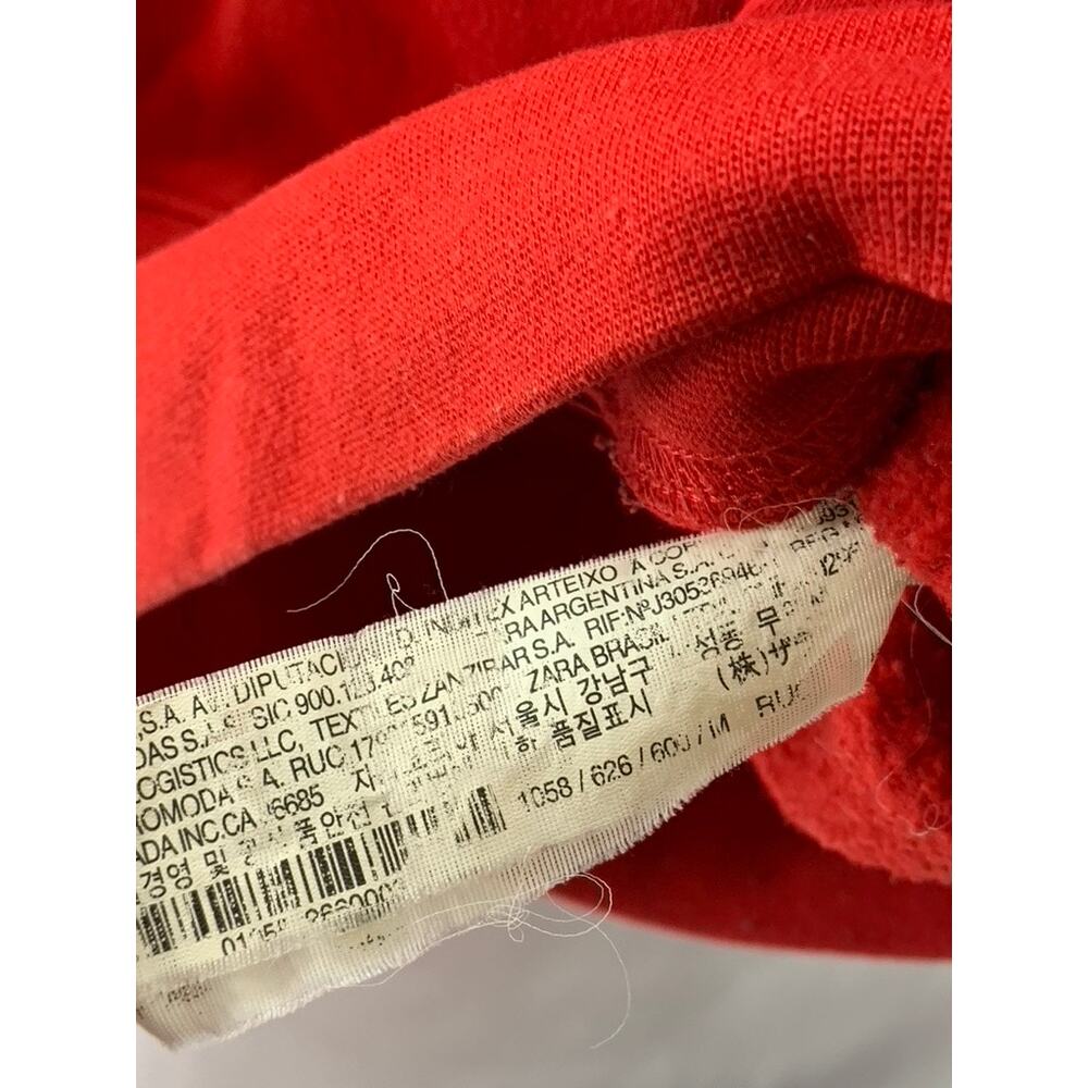 Zara Basics Women's Red Solid Pullover Hoodie Sz M - image 7